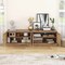 Oak Farmhouse TV Stand with Adjustable Shelves, Storage, PE Rattan and Cable Management